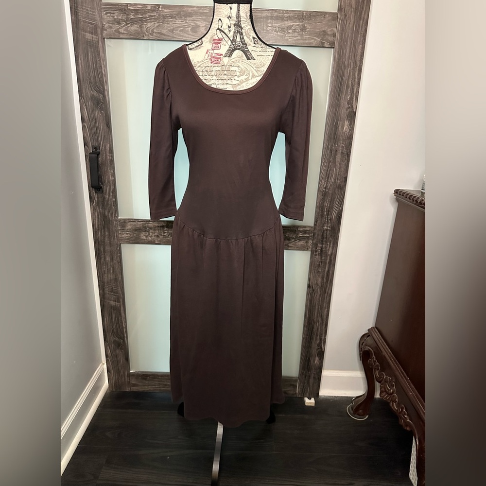 Vintage Brown Drop Waist Dress